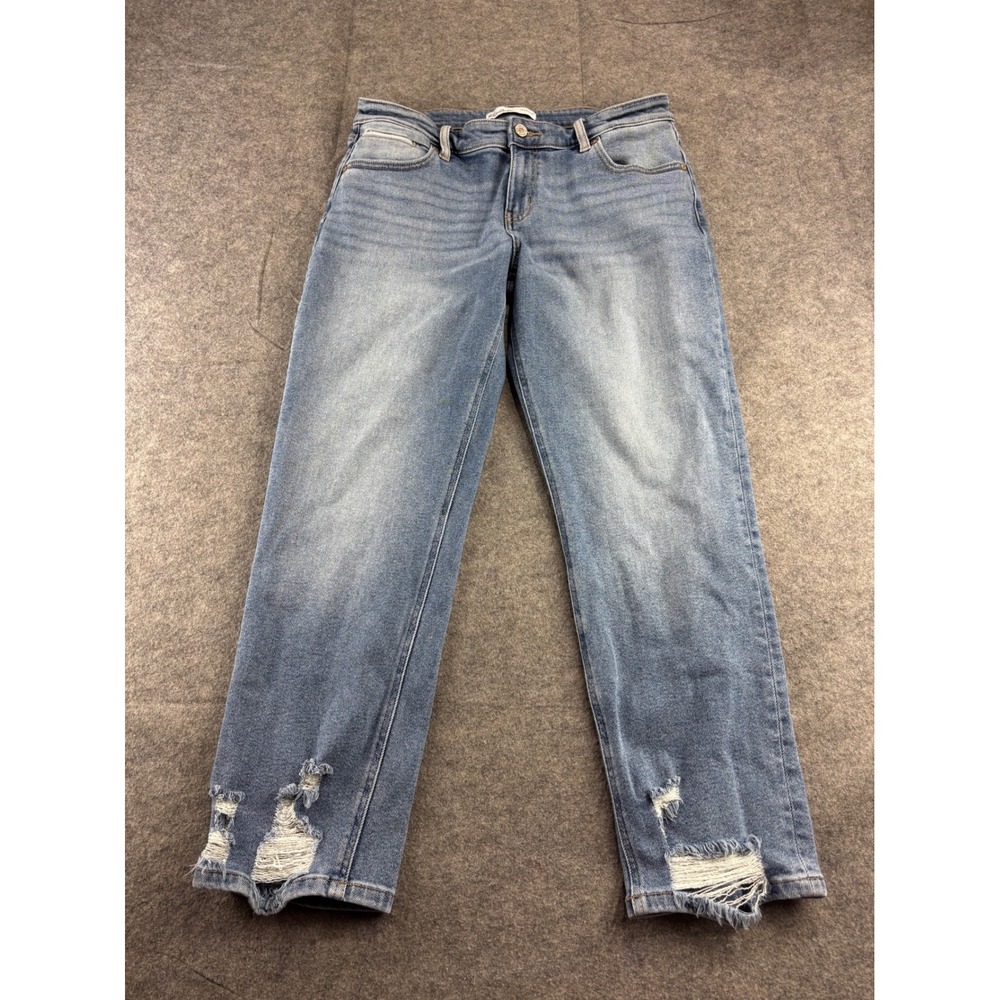 KanCan High Rise Straight Leg Distressed Jeans Medium Wash Size 27 KC9272L-BS